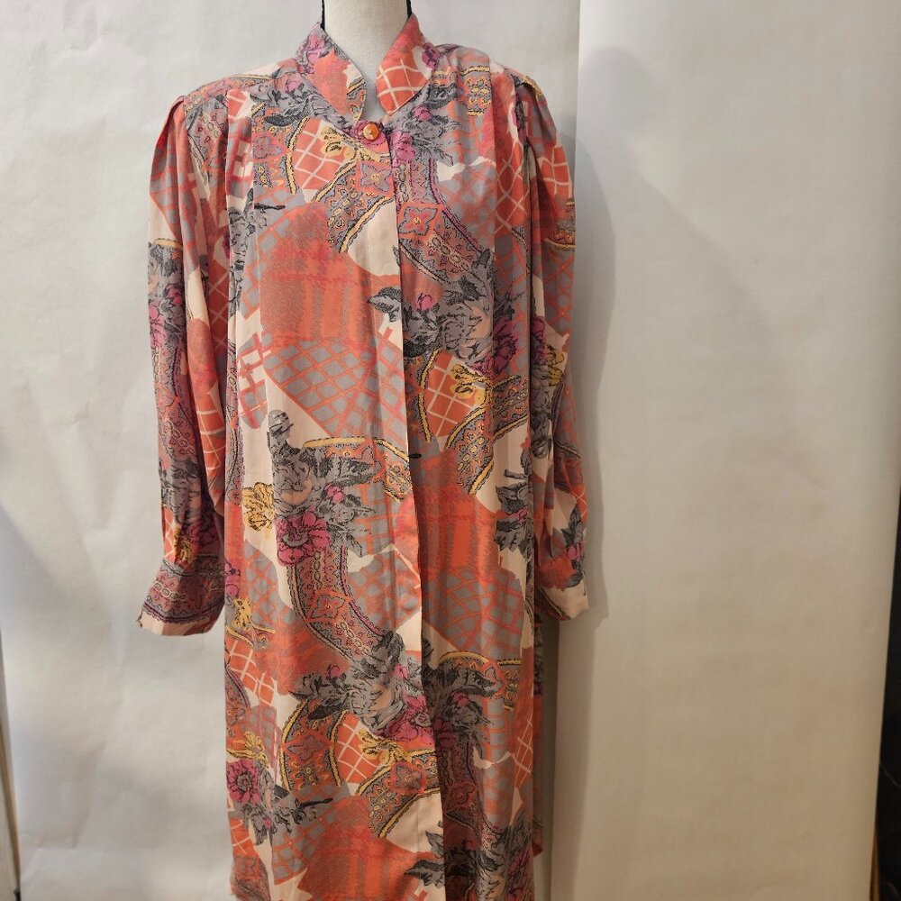 Vibrant, Loose-fitting, Long-sleeved Dusty Rose Bohemian Piece. European size 2